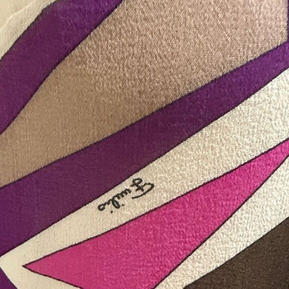 Vintage Emilio Pucci  100% Silk Midi Geometric Patterned Dress  Size 8 - Picture 5 of 9